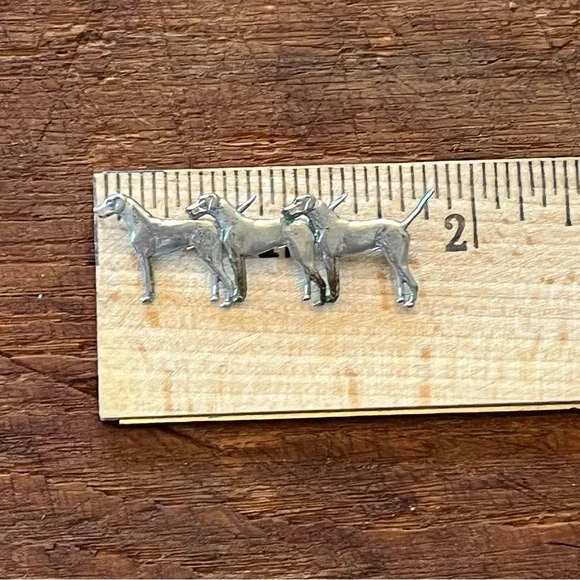 Vintage Preowned Three Hunting Dogs Pin Brooch Unsigned - Picture 14 of 17